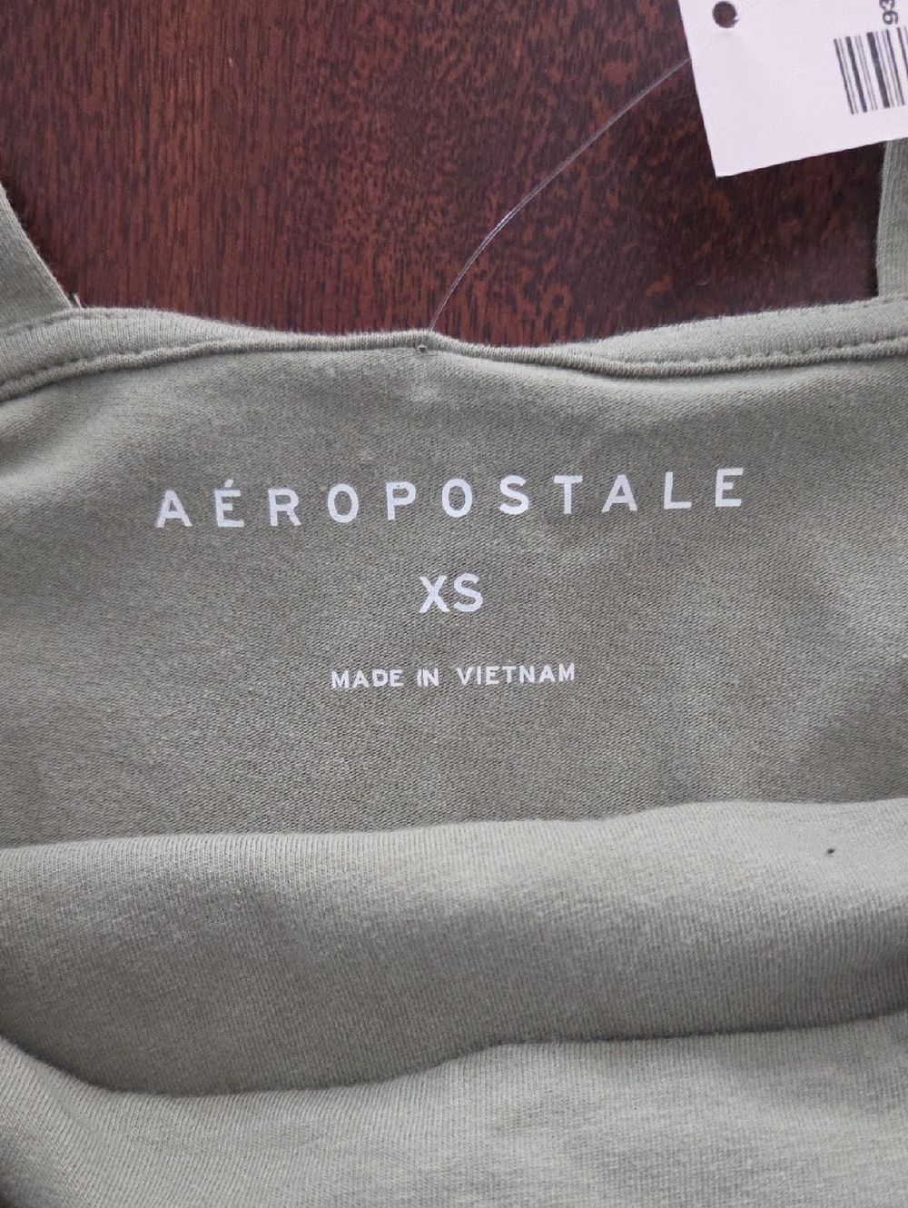 NEW Aeropostale Soft Organic Cotton Green Crop Top Tank Bra NWT Extra Small XS - Picture 4 of 6